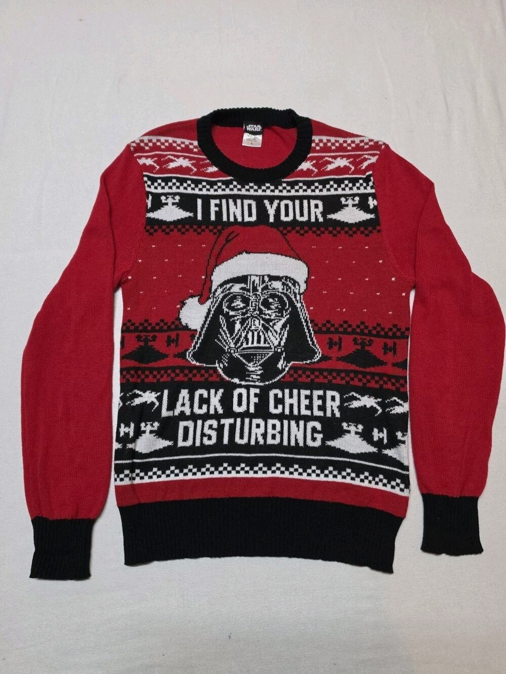Star Wars Darth Vader Men's S Ugly Christmas Sweater I Find Your Lack of Cheer